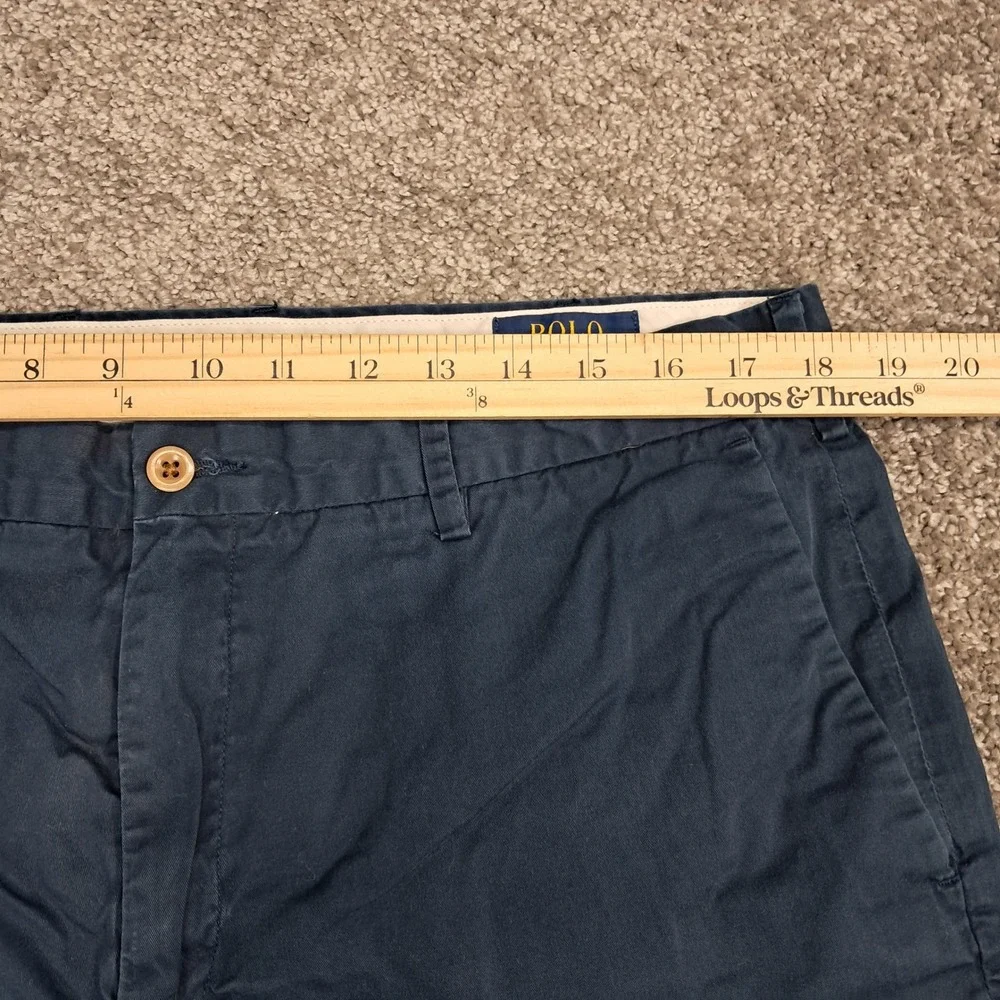 Polo Ralph Lauren Mens Stretch Classic Fit Chino Shorts Navy Blue Size 36